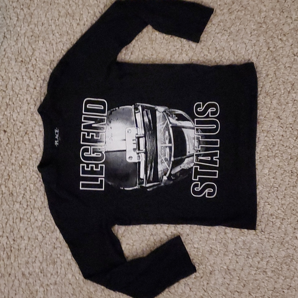 Children's Place "Legend Status" shirt, boys size: S (5/6), blk/white